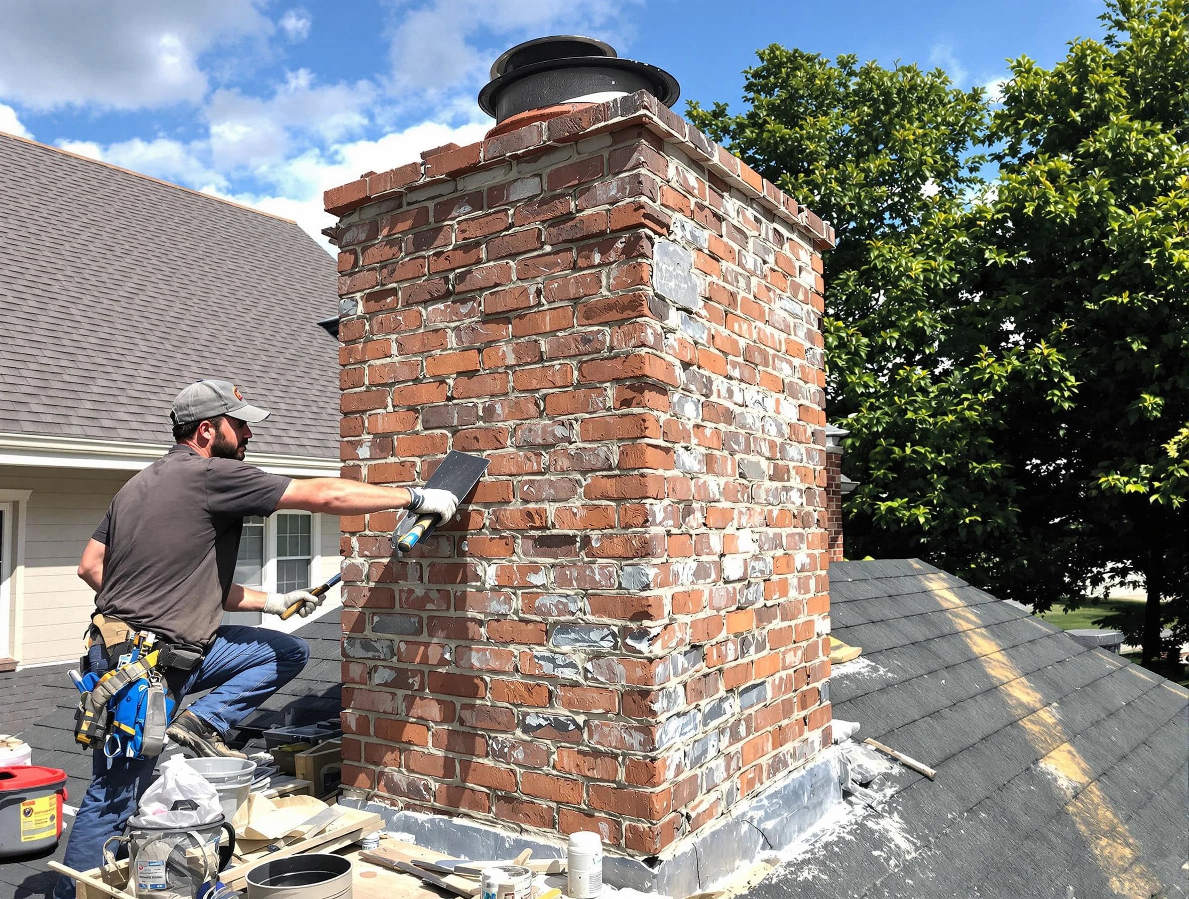 Completed chimney rebuild by Sandy Springs Chimney Sweep in Sandy Springs, GA