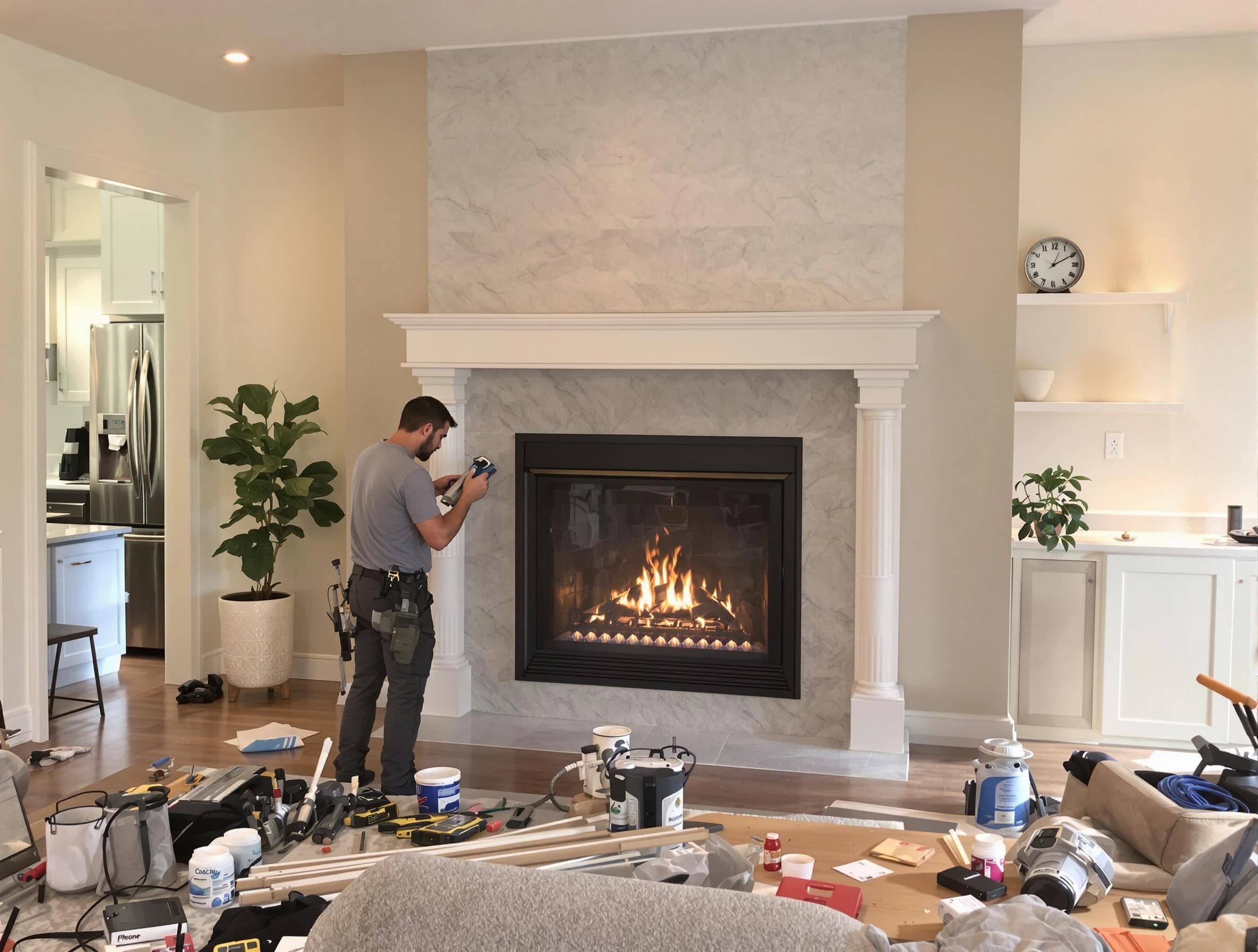 Newly installed fireplace by Sandy Springs Chimney Sweep in Sandy Springs, GA