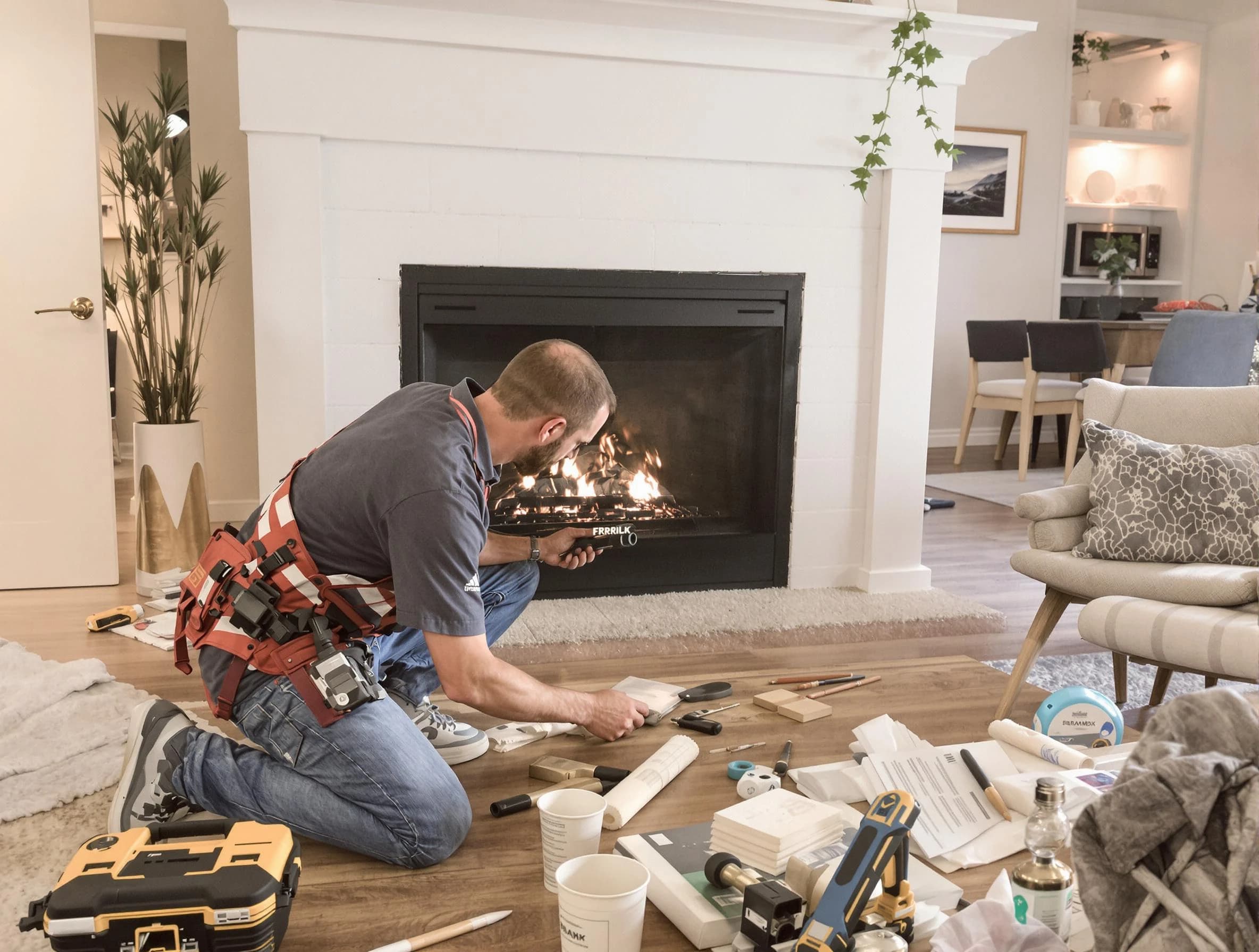 Sandy Springs Chimney Sweep performing fireplace repair in Sandy Springs, GA