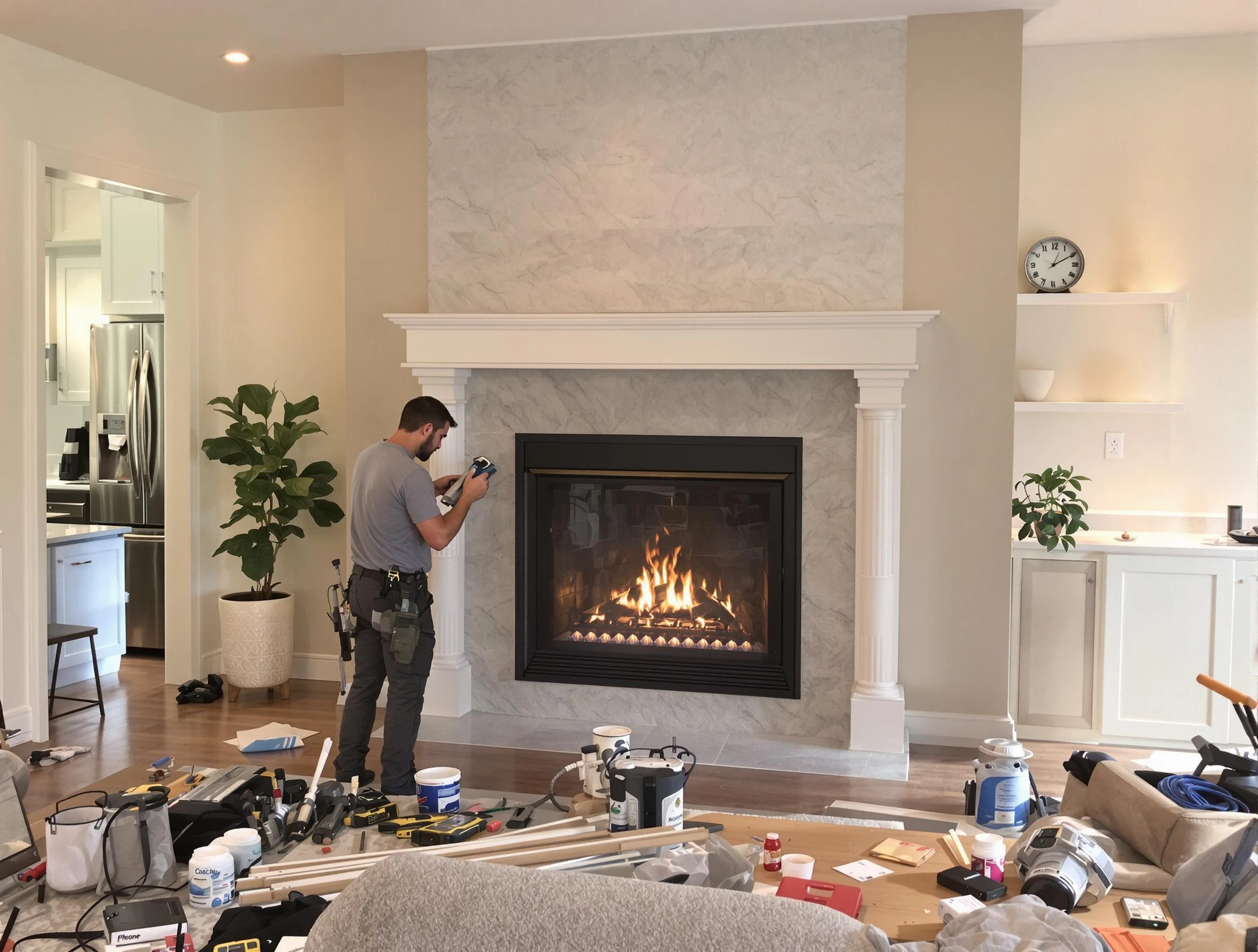 Newly installed fireplace by Sandy Springs Chimney Sweep in Sandy Springs, GA