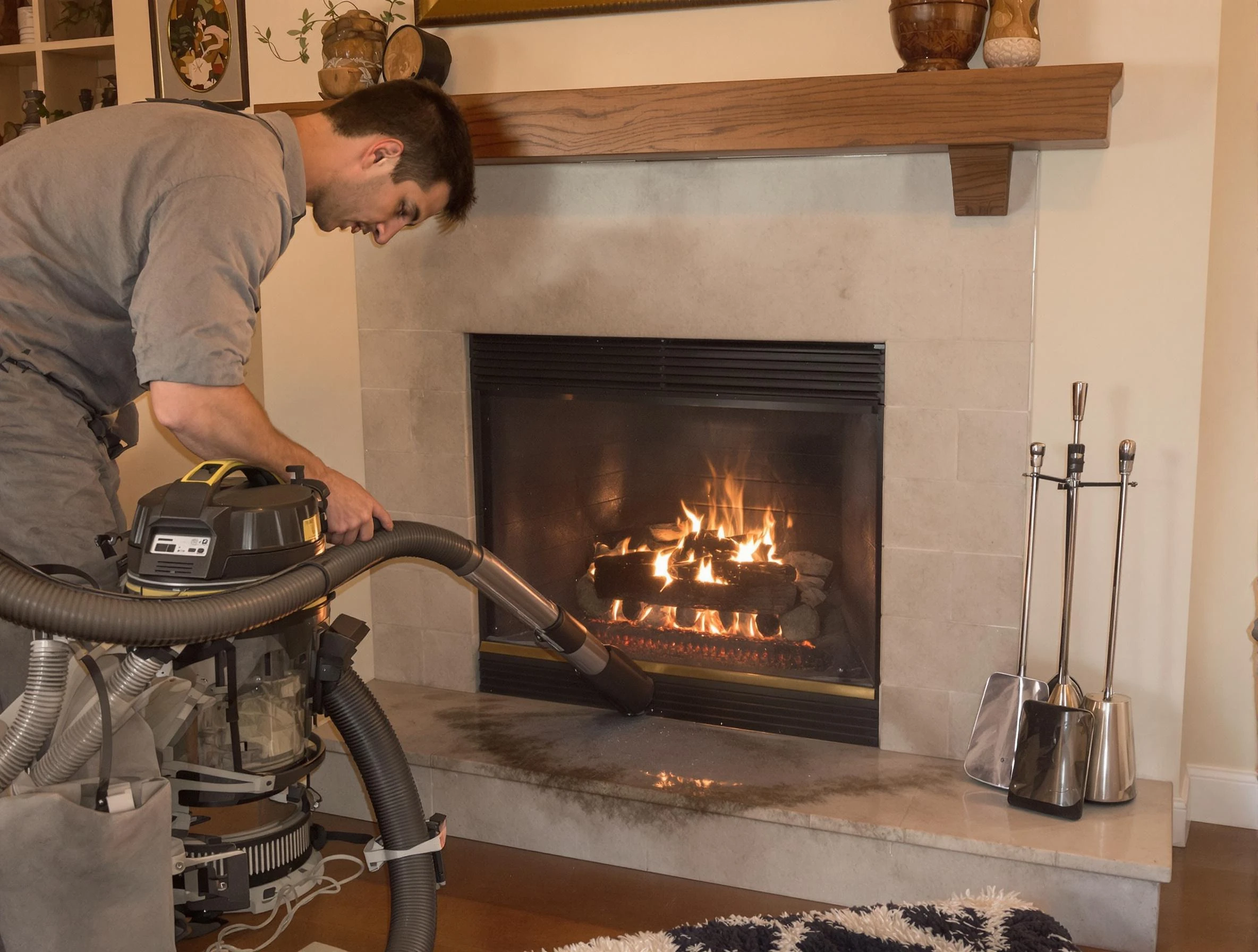 Routine fireplace upkeep by Sandy Springs Chimney Sweep in Sandy Springs, GA